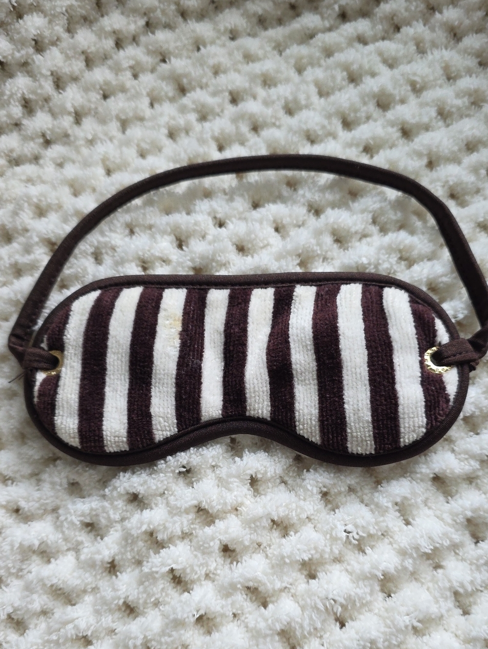 Henri Bendel Iconic Striped Brown & Cream Sleep Mask